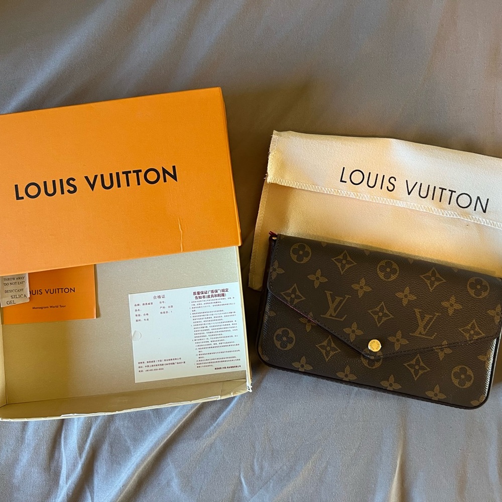 Louis Vuitton Monogram Canvas Brown Floral Envelope Wallet